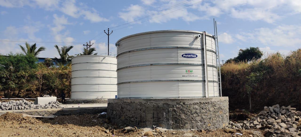 Raw water storage tanks